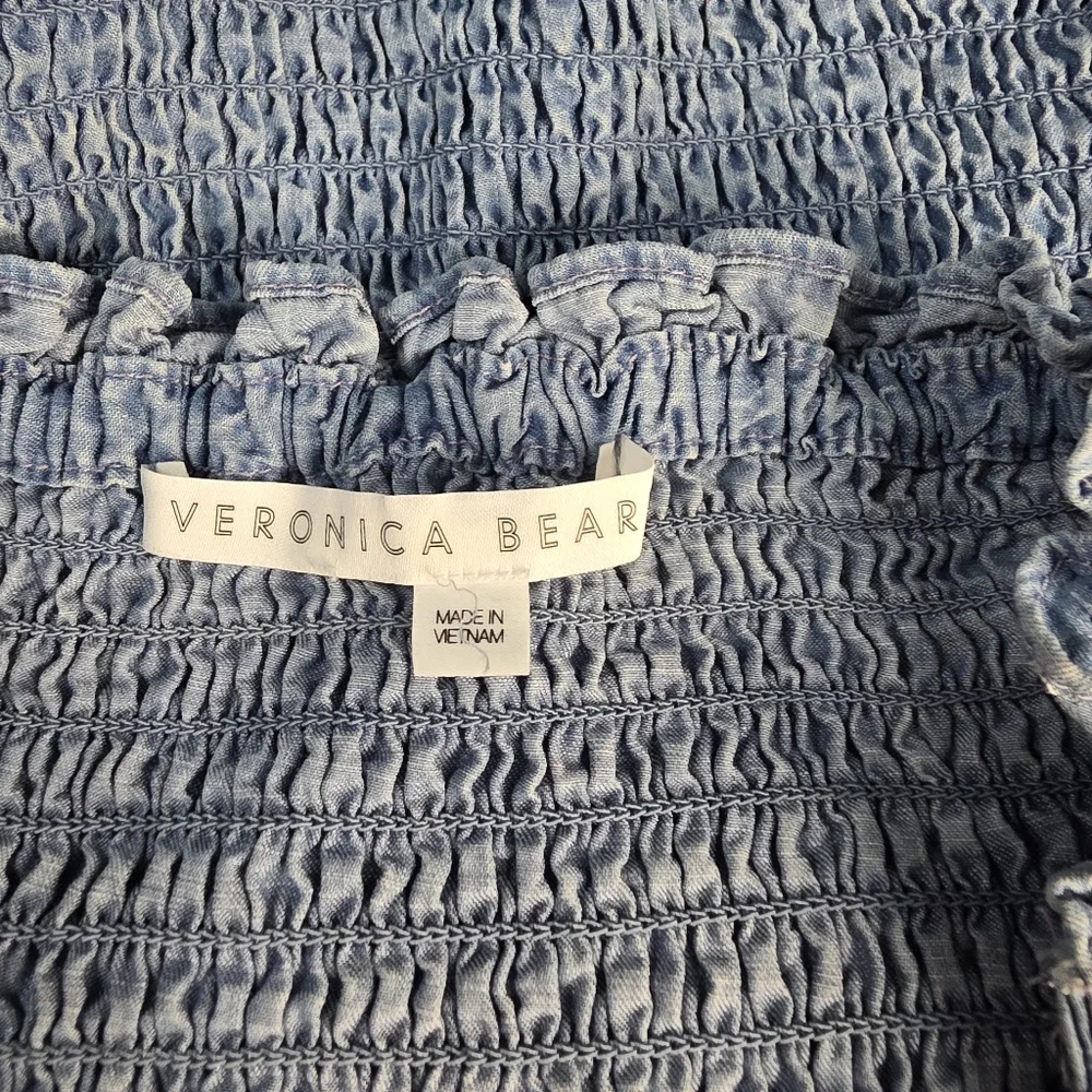 Veronica Beard Aloya Smocked Ruffle Mini Skirt No Size Tag See Measurments Small